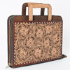 ADBG1194 American Darling Western Hand Tooled Leather Briefcase Bag Genuine Leather