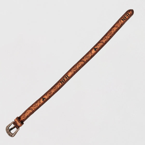 Official PRCA & NFR Licensed Collection®️ Tooled Genuine Leather Rodeo Belt