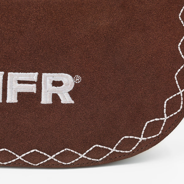 Official PRCA & NFR Licensed Collection® Brown Western Suede Leather Contrast Diamond Stitched Hobo Bag