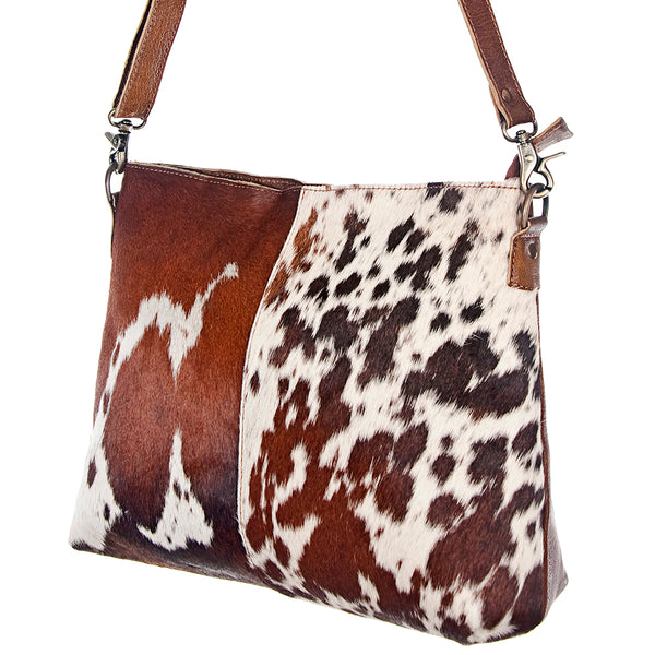 ADBG102 American Darling Hair-On Cowhide Leather Crossbody Bag Handcrafted Western Style