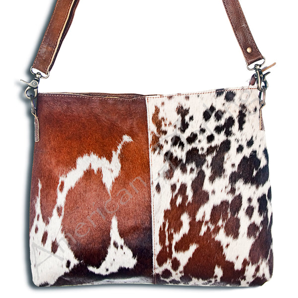 ADBG102 American Darling Hair-On Cowhide Leather Crossbody Bag Handcrafted Western Style