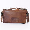 LC-ADBGS142 Hair-On Leather Crossbody Pouch with Zip Closure and Adjustable Strap