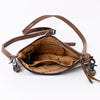 LC-ADBGS142 Hair-On Leather Crossbody Pouch with Zip Closure and Adjustable Strap