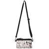 LC-ADBGS142 Hair-On Leather Crossbody Pouch with Zip Closure and Adjustable Strap