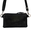 LC-ADBGS142 Hair-On Leather Crossbody Pouch with Zip Closure and Adjustable Strap