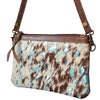 LC-ADBGS142 Hair-On Leather Crossbody Pouch with Zip Closure and Adjustable Strap