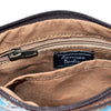 LC-ADBGS142 Hair-On Leather Crossbody Pouch with Zip Closure and Adjustable Strap