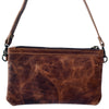 LC-ADBGS142 Hair-On Leather Crossbody Pouch with Zip Closure and Adjustable Strap