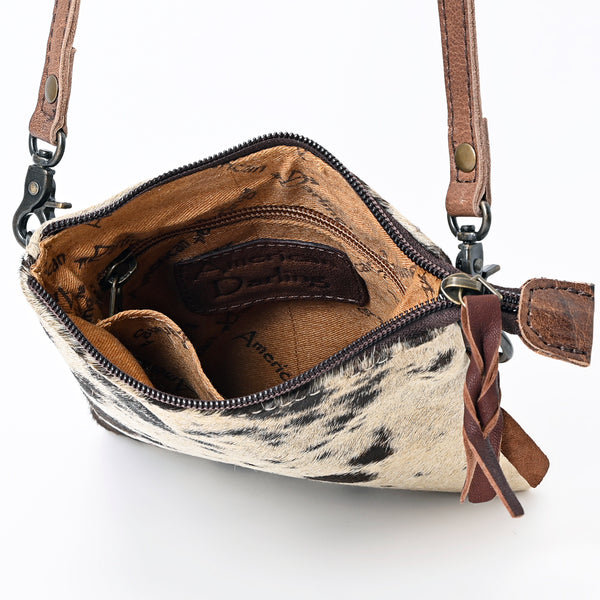 LC-ADBGS153BRW Speckled Hair-On Hide Leather Chaps Bag - Western Cowhide Purse