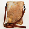 LC-ADBGS153ACGO Gold Speckled Hair-On Hide Chaps Bag - Western Leather Accent