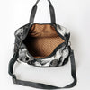 LC-ADBGS174BKW Black & White Cowhide Leather Duffle Bag - Western Travel Weekender