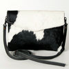 ADBGS178 Hair-On Cowhide Leather Crossbody Envelope - Western Style Purse