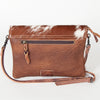 ADBGS178Genuine Hair-on Hide Leather Envelope Bag with Fringe Tassels and Adjustable Strap