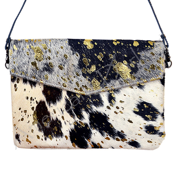 ADBGS178 Hair-On Cowhide Leather Crossbody Envelope - Western Style Purse