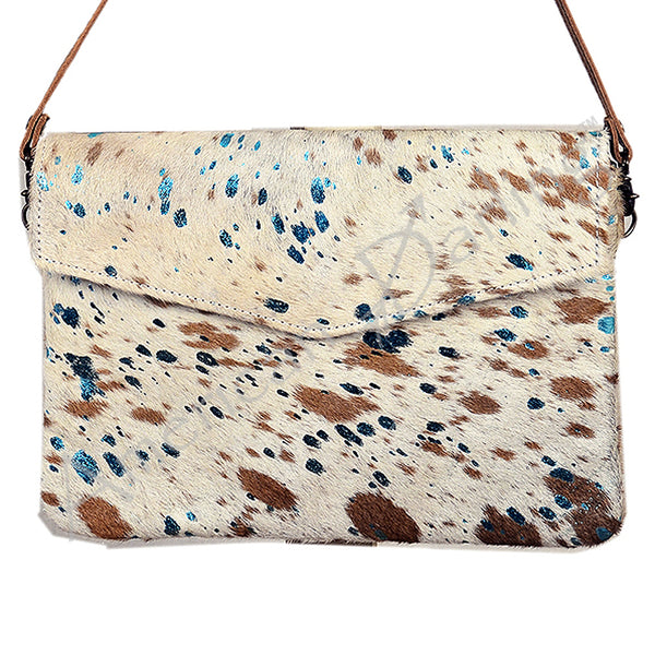 ADBGS178 Hair-On Cowhide Leather Crossbody Envelope - Western Style Purse
