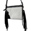 LC-ADBGS142 Hair-On Cowhide Crossbody - Western Fringe Leather Purse