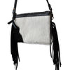 LC-ADBGS142 Hair-On Cowhide Crossbody - Western Fringe Leather Purse