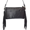 LC-ADBGS142 Hair-On Cowhide Crossbody - Western Fringe Leather Purse