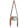 LC-ADBGS142 Hair-On Cowhide Crossbody - Western Fringe Leather Purse