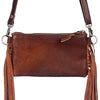 LC-ADBGS142 Hair-On Cowhide Crossbody - Western Fringe Leather Purse