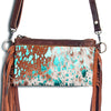 LC-ADBGS142 Hair-On Cowhide Crossbody - Western Fringe Leather Purse