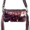 LC-ADBGS142 Hair-On Cowhide Crossbody - Western Fringe Leather Purse