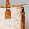 ADBGS118 Western Cowhide Tote -Hair-On Leather Bag with Braided Whipstitch & Strap