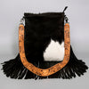 ADBGS192 Natural Cowhide Large Crossbody Bag with Fringe - Tooled Strap Western Purse