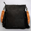 ADBGS192 Natural Cowhide Large Crossbody Bag with Fringe - Tooled Strap Western Purse