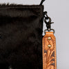 ADBGS192 Natural Cowhide Large Crossbody Bag with Fringe - Tooled Strap Western Purse