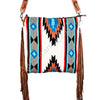 ADBG210 American Darling Western Messenger Bag - Hand Tooled Leather & Woven Saddle Blanket with Fringes
