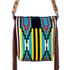 ADBG216 American Darling Large Cross body Bag - Hand Tooled Floral Leather & Woven Saddle Blanket