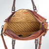 ADBG229 American Darling Western Tote Bag - Handcrafted Hair-On Cowhide & Braided Leather