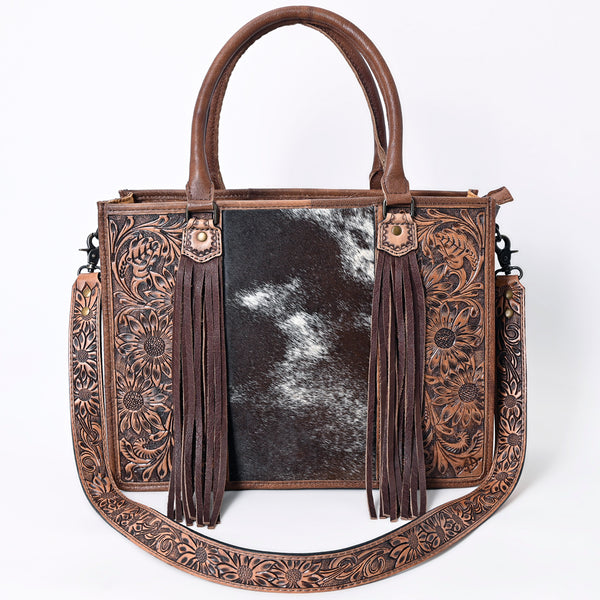 ADBG230 American Darling Western Tote Bag - Handcrafted Hair-On Cowhide & Hand-Tooled Leather