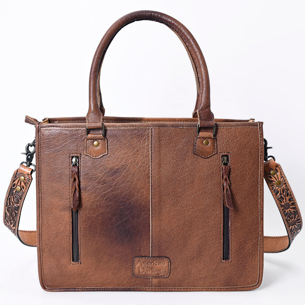 ADBG230 American Darling Western Tote Bag - Handcrafted Hair-On Cowhide & Hand-Tooled Leather
