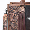 ADBG230 American Darling Western Tote Bag - Handcrafted Hair-On Cowhide & Hand-Tooled Leather
