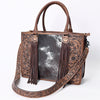 ADBG230 American Darling Western Tote Bag - Handcrafted Hair-On Cowhide & Hand-Tooled Leather