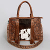 ADBG230 American Darling Western Tote Bag - Handcrafted Hair-On Cowhide & Hand-Tooled Leather
