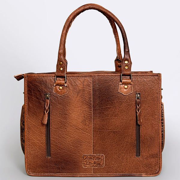 ADBG230 American Darling Western Tote Bag - Handcrafted Hair-On Cowhide & Hand-Tooled Leather