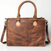 ADBG235 American Darling Western Leather Tote Bag - Hand Tooled Floral Carved Braided Purse