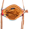ADBG236 American Darling Handcrafted Western Cross body Bag with Saddle Blanket and Fringes