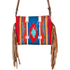 ADBG236 American Darling Handcrafted Western Cross body Bag with Saddle Blanket and Fringes