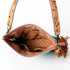 ADBG248 American Darling Signature Cross body Bag - Hand Tooled Leather & Woven Saddle Blanket Purse