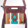 ADBG250 American Darling Signature Cross body Bag - Hand Tooled Floral Leather & Saddle Blanket