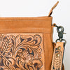 ADBG256 American Darling Messenger Bag - Hand Tooled Floral Leather & Hair-On Cowhide Purse