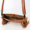 ADBG280 American Darling Cross Body Bag - Hand Tooled Floral Leather Western Purse with Fringes