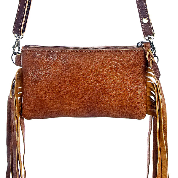 ADBGS142 Mini Crossbody - Hair-On Leather Fringe Bag with Removable Strap