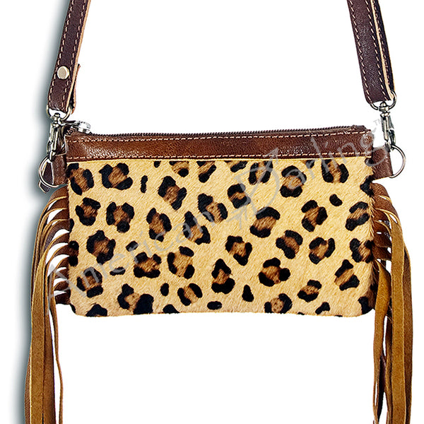 ADBGS142 Mini Crossbody - Hair-On Leather Fringe Bag with Removable Strap