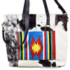 ADBG106 American Darling Hair-on Cowhide Western Tote Bag with Handwoven Saddle Blanket Accent Genuine Leather