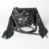 ADBG109 American Darling Hair-On Cowhide Leather Western Small Crossbody Bag with Fringes